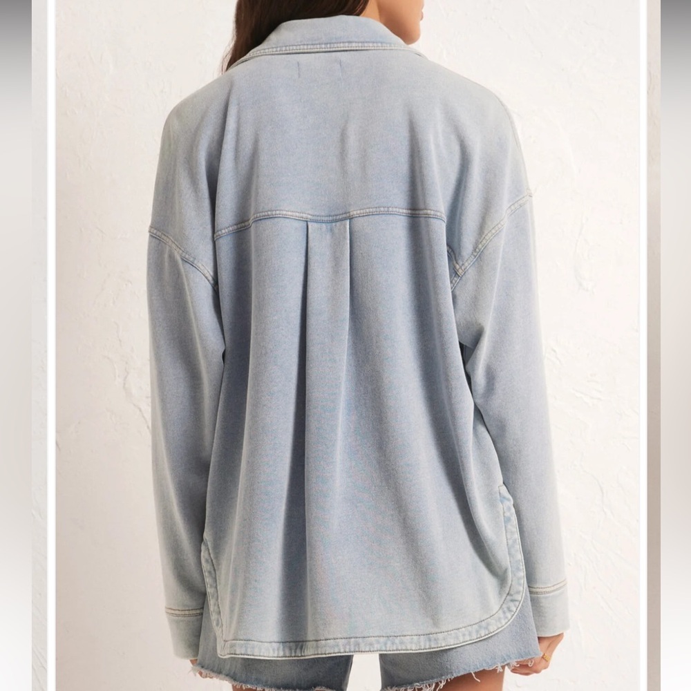 Z Supply All Day Denim Jacket in Washed Indigo - Picture 3 of 6
